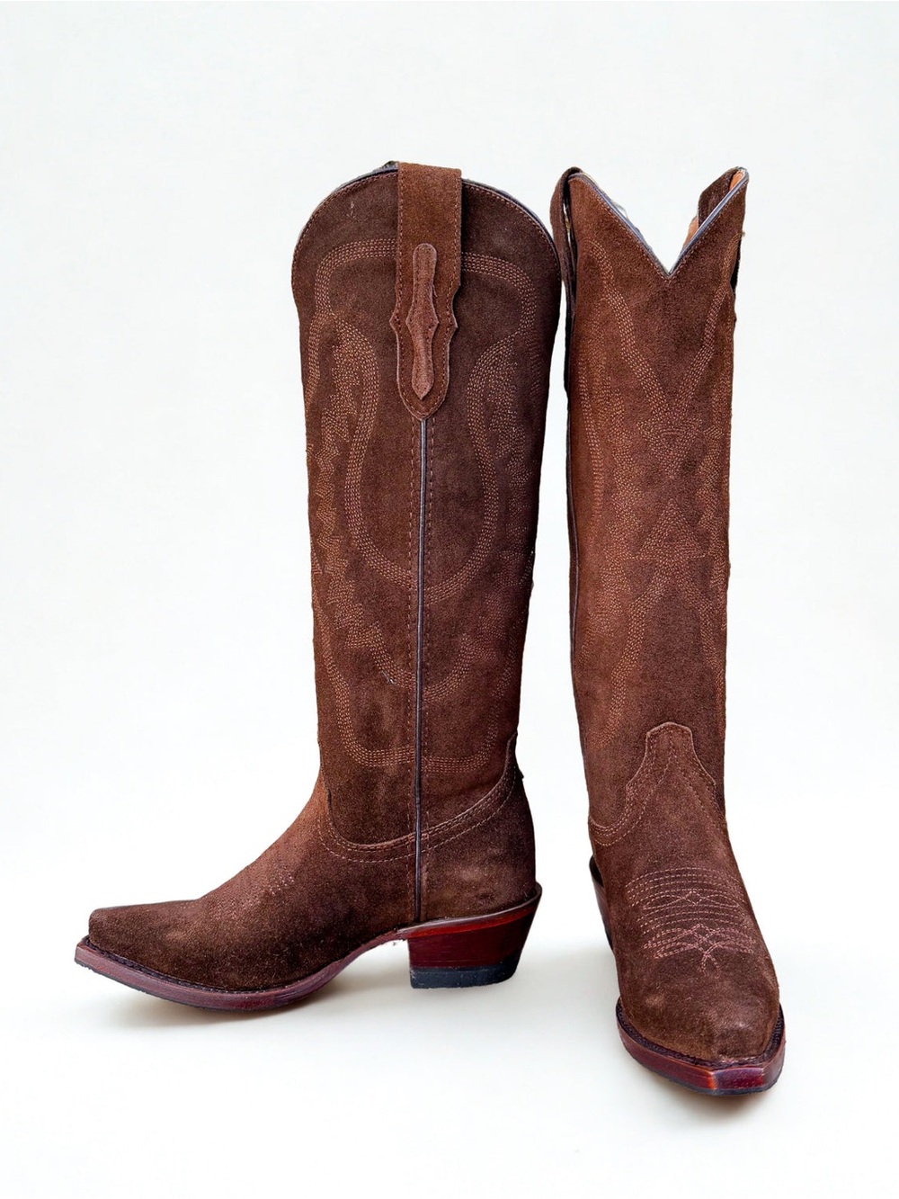 Cowboy Boot Tall Brown Seude